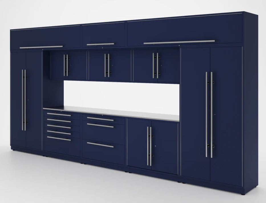 Armoires LUX — Ensemble de 16 pieds — Grand coffre + Modules supérieurs