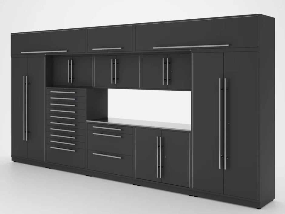 Armoires LUX – Ensemble de 16 pieds – Coffres à outils + Armoires supérieures
