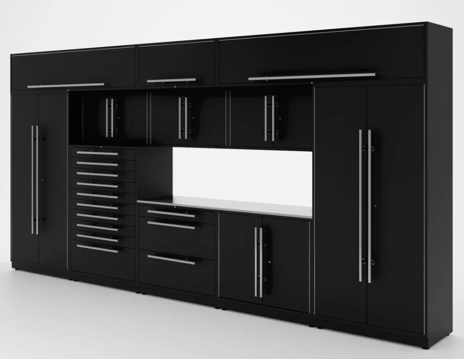 Armoires LUX – Ensemble de 16 pieds – Coffres à outils + Armoires supérieures