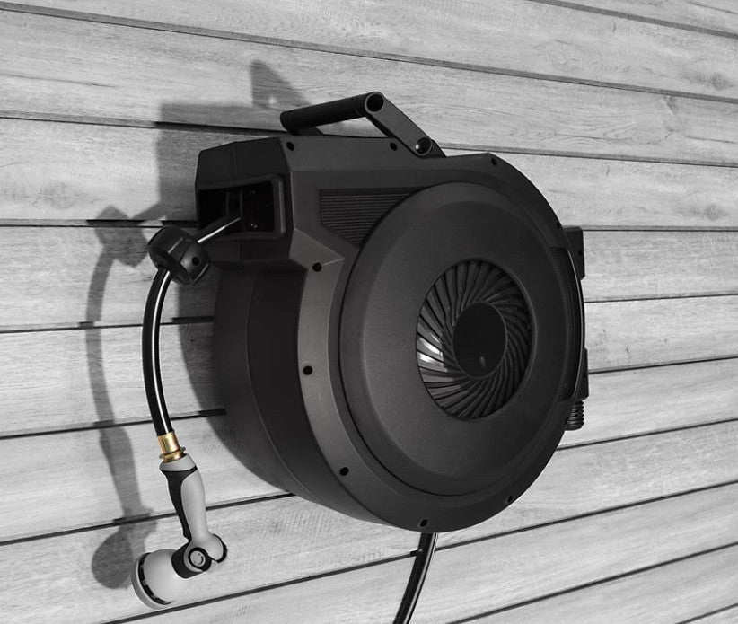 STEALTH Dévidoir mural pour tuyau d'arrosage de 80 pi (25 m)