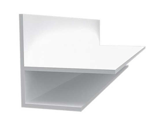 TRUSSCORE Moulure en F, PVC blanc, espace 1/2'' x 10' de long