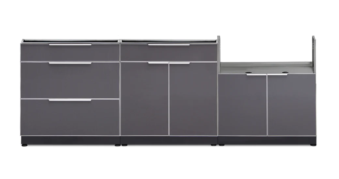 NewAge Ensemble d'armoires 3 pièces en acier inoxydable pour cuisine extérieure
