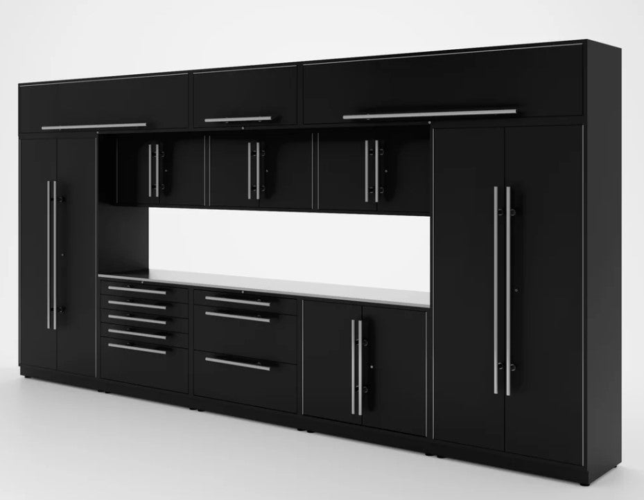 Armoires LUX — Ensemble de 16 pieds — Grand coffre + Modules supérieurs
