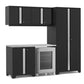 Ensemble de 6 armoires Pro Series avec base, armoire murale, casier et réfrigérateur à porte vitrée