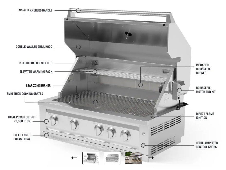 Barbecue Platinum · Acier inoxydable 304 BBQ36¨ Propane 6690036LP