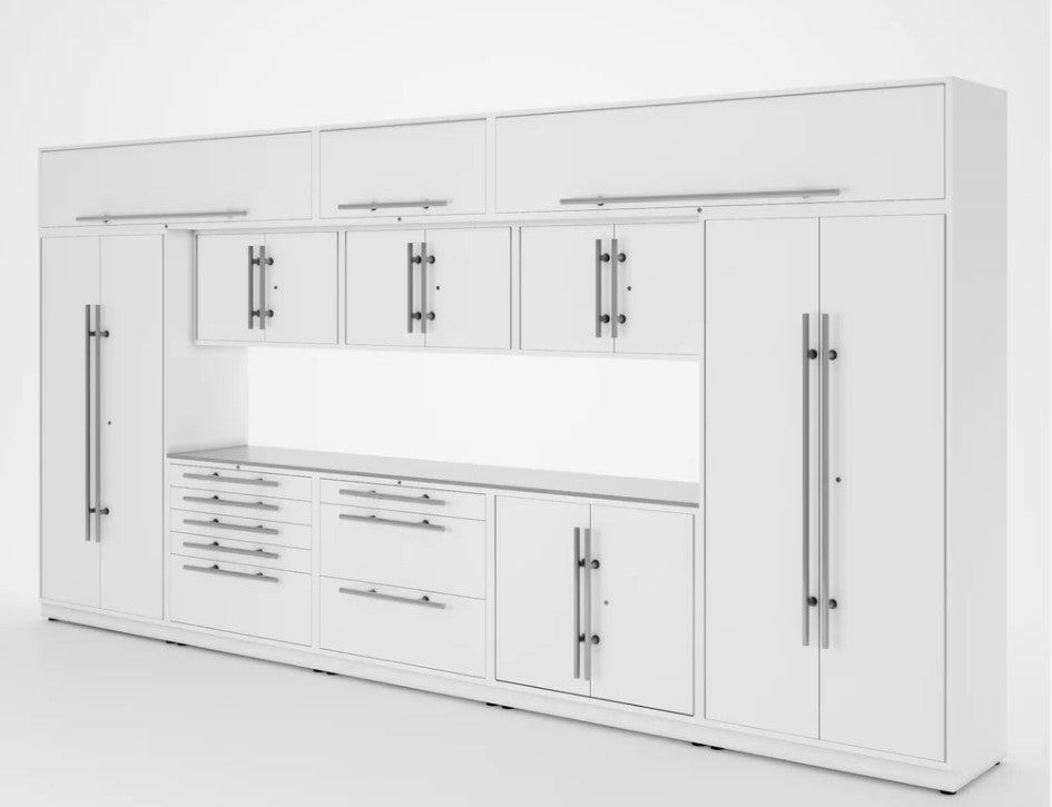 Armoires LUX — Ensemble de 16 pieds — Grand coffre + Modules supérieurs