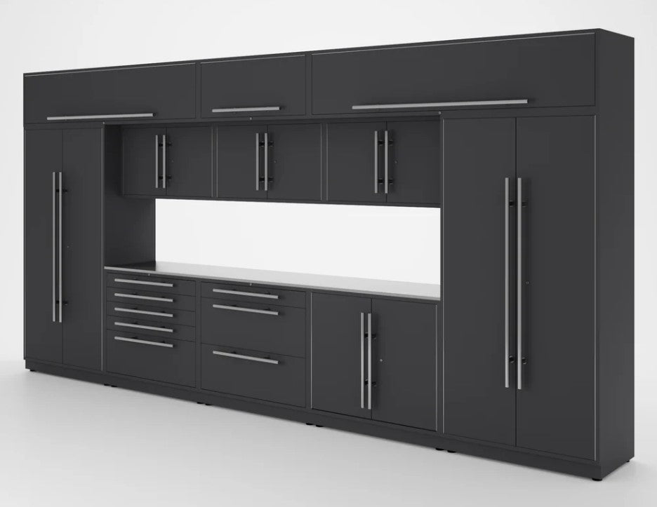 Armoires LUX — Ensemble de 16 pieds — Grand coffre + Modules supérieurs