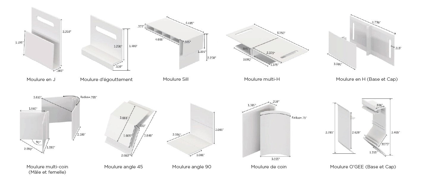 Moulure de PVC pour murs et plafonds Blanc - NEXkor