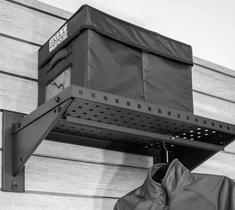 STEALTH Étagère en métal ultra-robuste de 24 po avec pôle à vêtements