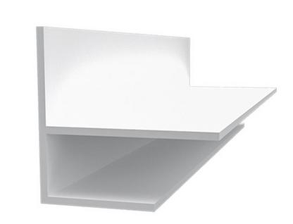 TRUSSCORE F Molding, White PVC, 1/2'' Gap x 10' Long